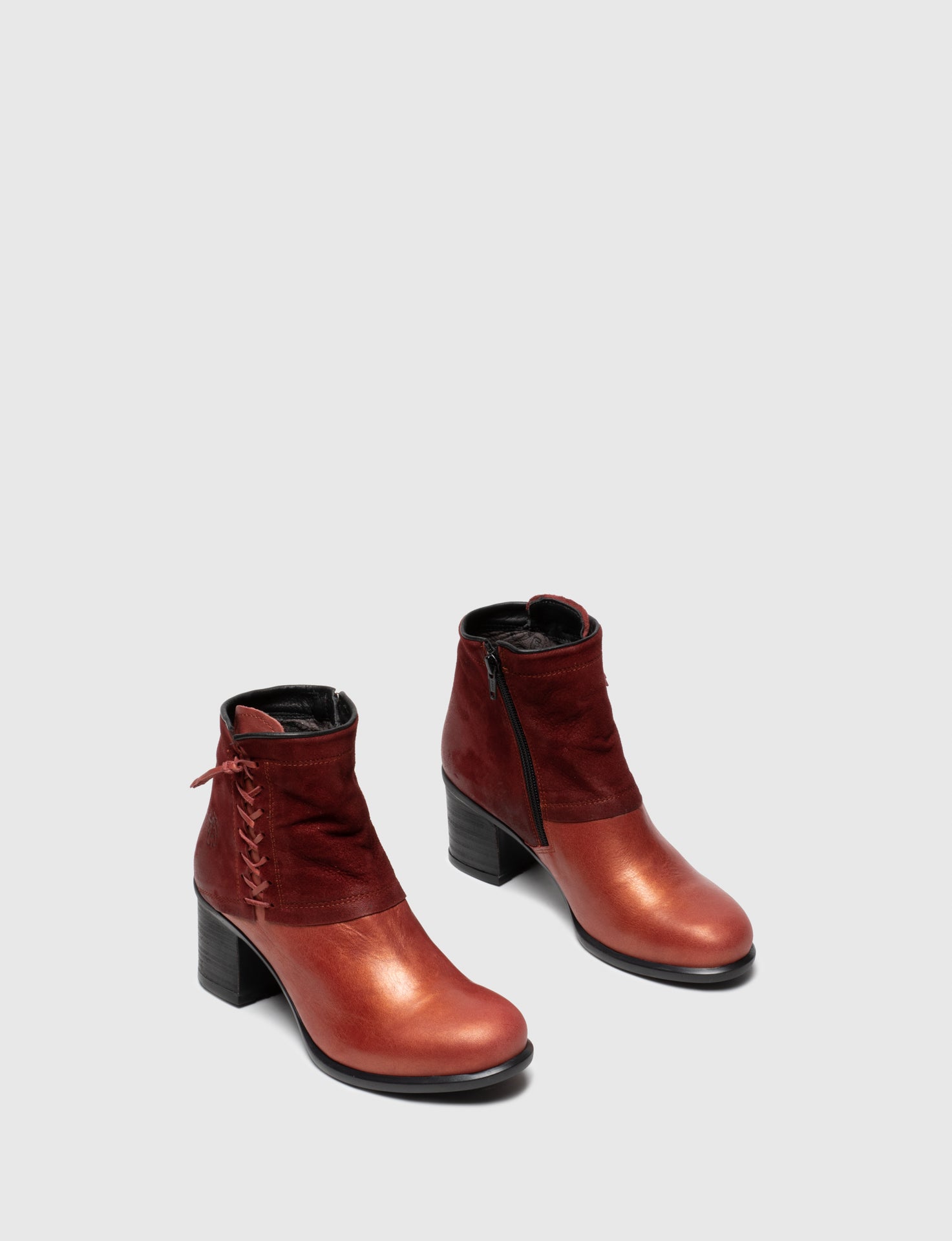 Fly London Botins com Fecho em Vermelho